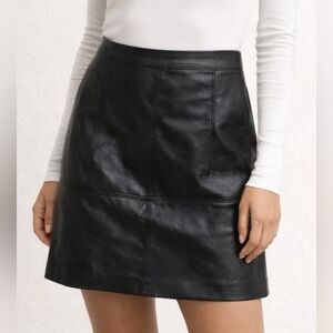 Black Faux Leather Skirt